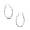 Thumbnail Image 0 of 10K White Gold 20mm Diamond-Cut Hoop Earrings