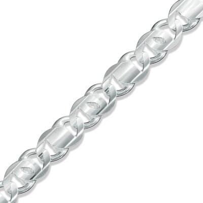 Gauge Concave Figaro Chain Bracelet in Sterling Silver