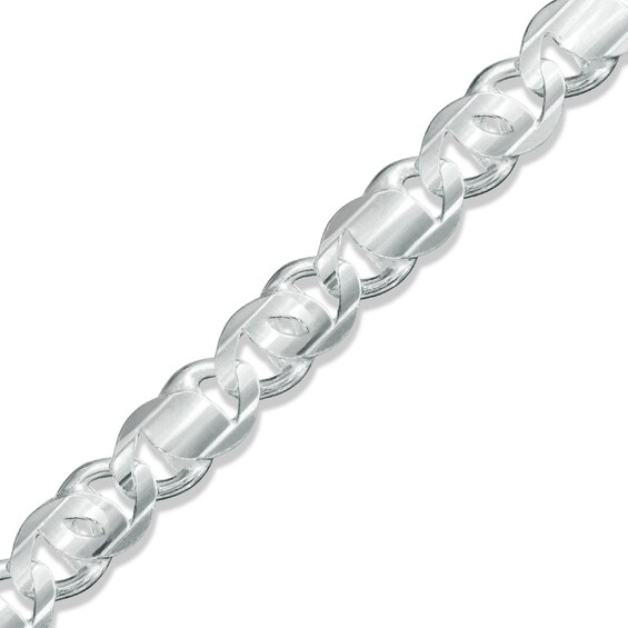 Gauge Concave Figaro Chain Bracelet in Sterling Silver