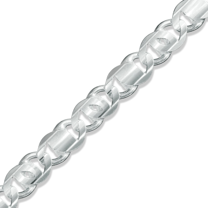 Gauge Concave Figaro Chain Bracelet in Sterling Silver