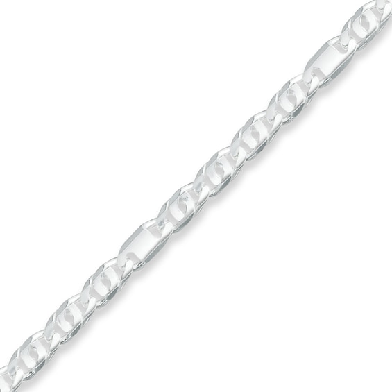 Gauge Concave Figaro Chain Bracelet in Sterling Silver