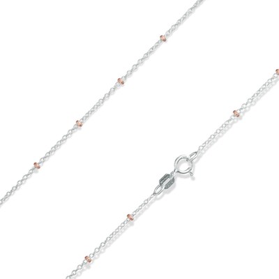 Saturn Bead Necklace in Two-Tone Sterling Silver