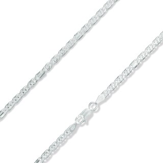 Sterling Silver 080 Gauge Concave Figaro Chain Necklace - 20"