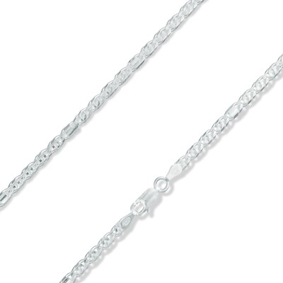 Sterling Silver 080 Gauge Concave Figaro Chain Necklace - 20"