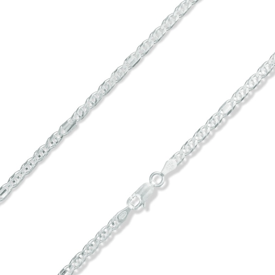 Sterling Silver 080 Gauge Concave Figaro Chain Necklace - 20"