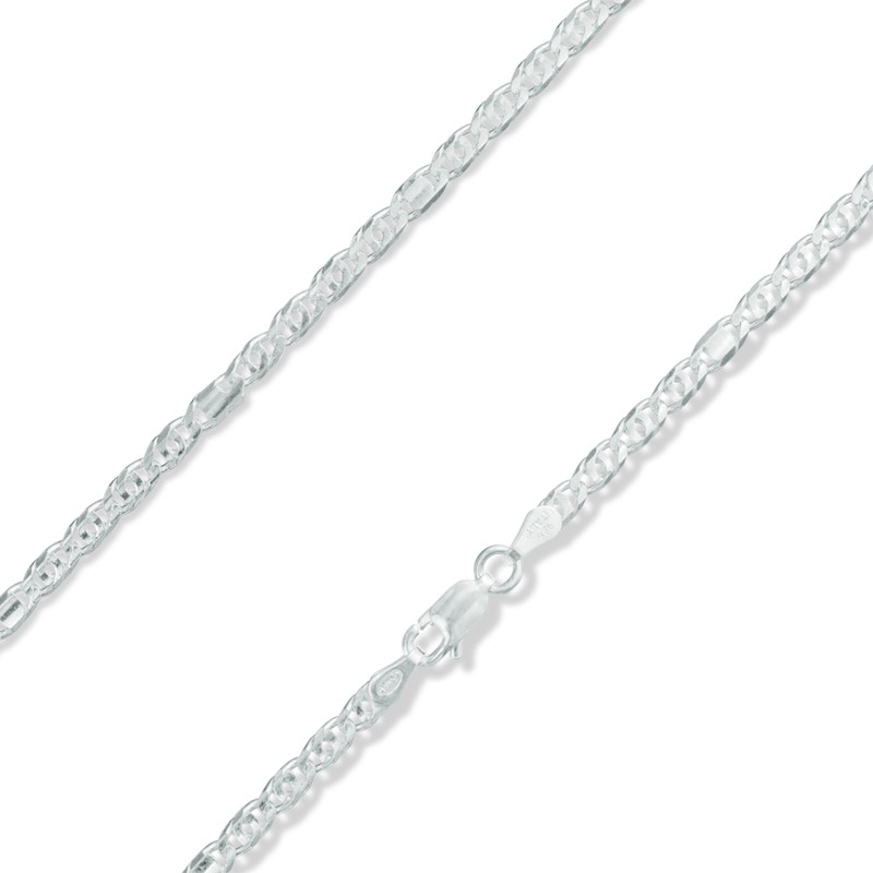 Sterling Silver 080 Gauge Concave Figaro Chain Necklace - 20"