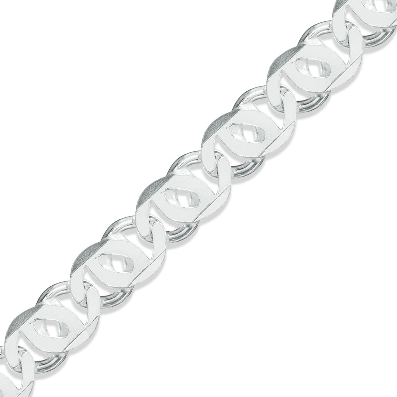 Main Image 1 of 220 Gauge Cat's Eye Link Chain Bracelet in Sterling Silver - 9"