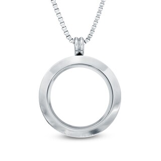 Floating Lockets Circle Pendant in Stainless Steel - 26"