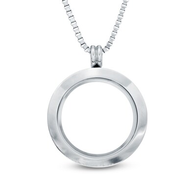 Floating Lockets Circle Pendant in Stainless Steel - 26"
