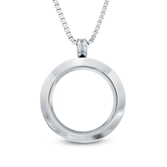 Floating Lockets Circle Pendant in Stainless Steel - 26"