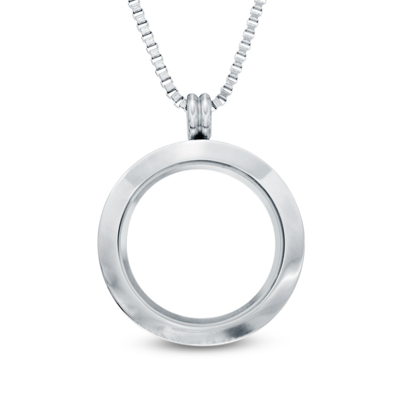Floating Lockets Circle Pendant in Stainless Steel - 26"