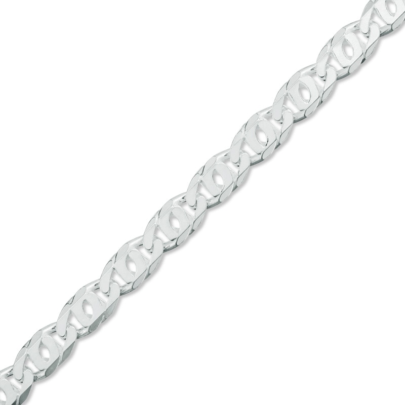 Main Image 1 of 100 Gauge Cat's Eye Link Chain Bracelet in Sterling Silver - 8"