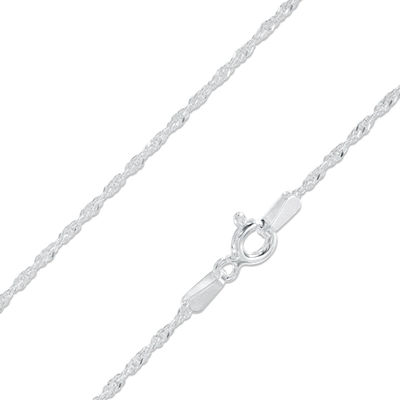 Sterling Silver 025 Gauge Singapore Chain Necklace - 30"