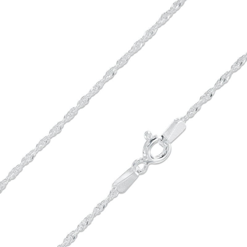 Main Image 1 of Sterling Silver 025 Gauge Singapore Chain Necklace - 30"