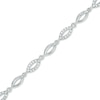 Thumbnail Image 1 of Cubic Zirconia Marquise Link Bracelet in Sterling Silver - 7.25"