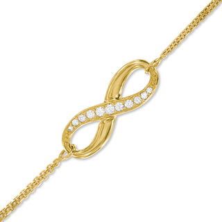 オーダーメイド　左右　5% Cubic Zirconia Diamond-Cut Sideways Infinity Bracelet in 10K