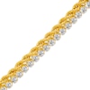 Thumbnail Image 1 of Cubic Zirconia Rope Chain Double Row Bracelet in 10K Gold - 7.5&quot;