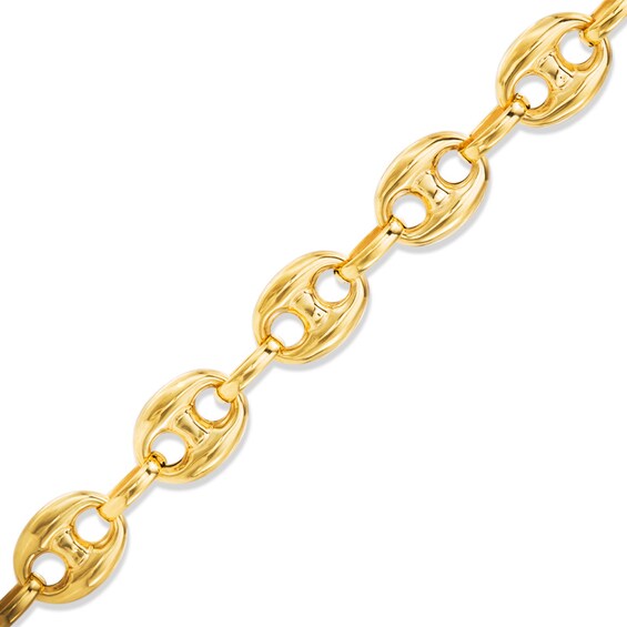100 Gauge Puffed Mariner Chain Bracelet in 10K Gold - 7.5"