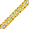 Cubic Zirconia Rope Chain Triple Row Bracelet in 10K Gold - 7.5"