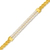 Cubic Zirconia Rope Chain Bracelet in 10K Gold - 7.5"