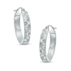 Thumbnail Image 0 of 15mm Diamond-Cut Oval Hoop Earrings in Sterling Silver