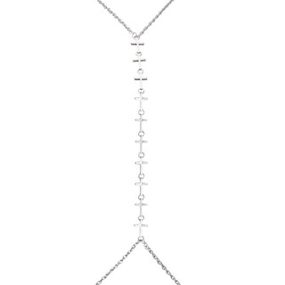 Cross Charm Harness-Style Body Chain in Alloy