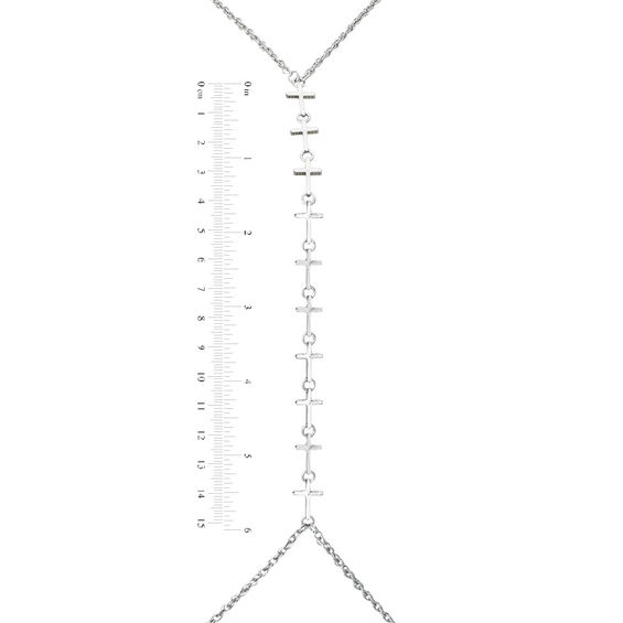 Cross Charm Harness-Style Body Chain in Alloy