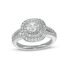 6mm Cubic Zirconia Double Frame Ring in Sterling Silver - Size 7