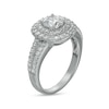 Thumbnail Image 1 of 6mm Cubic Zirconia Double Frame Ring in Sterling Silver - Size 7