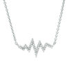 Thumbnail Image 1 of Diamond Accent Heartbeat Necklace in Sterling Silver