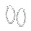 Thumbnail Image 0 of 22mm Diamond-Cut Station Hoop Earrings in Sterling Silver