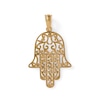 Hamsa Scroll Necklace Charm in 10K Solid Gold