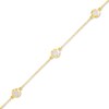 Thumbnail Image 1 of Bezel-Set Crystal Station Anklet in 10K Gold - 10"