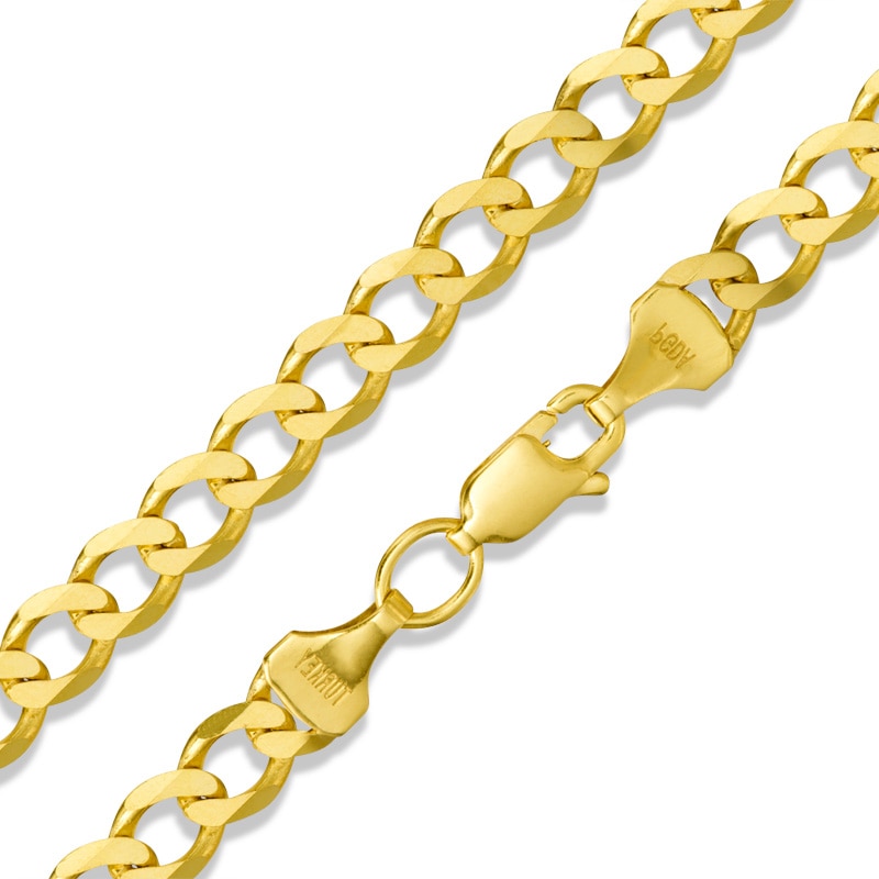 10K Gold 120 Gauge Curb Chain Necklace - 22"