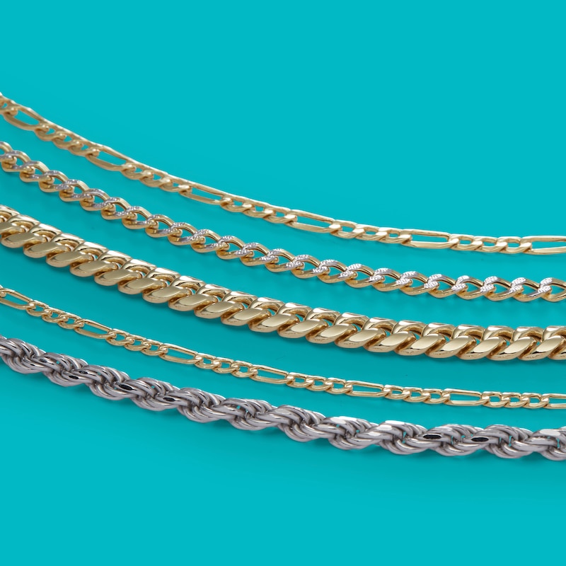 10K Hollow Gold Figaro Chain - 24"