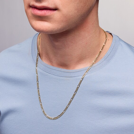 10K Hollow Gold Figaro Chain - 24"
