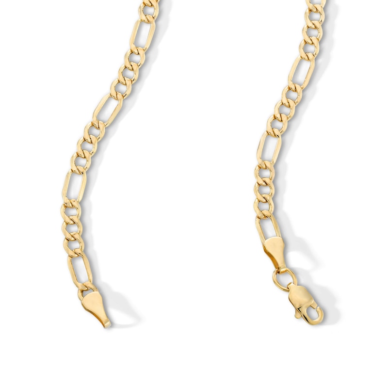 Main Image 4 of 10K Hollow Gold Figaro Chain - 24"