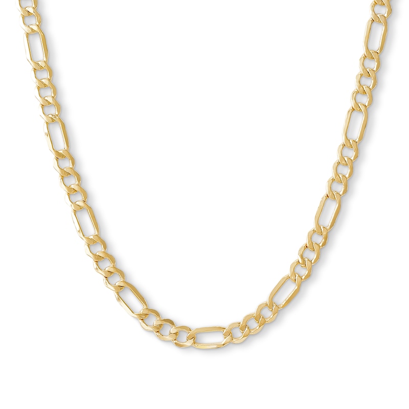10K Hollow Gold Beveled Figaro Chain - 22"