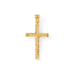 Crucifix Necklace Charm in 10K Solid Gold
