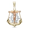 Thumbnail Image 1 of Medium Anchor Crucifix Necklace Charm in 10K Tri-Tone Gold