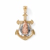 Thumbnail Image 1 of Small Anchor Crucifix Necklace Charm in 10K Tri-Tone Gold