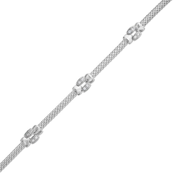 Cubic Zirconia Bracelet in Sterling Silver - 7.5"