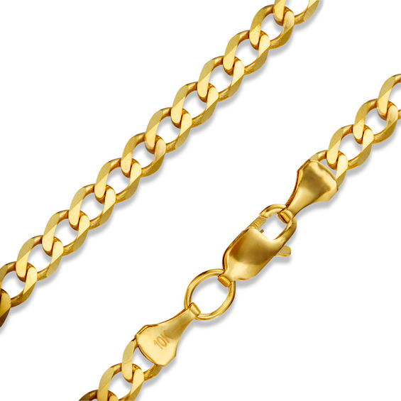 10K Gold Gauge Curb Chain Necklace