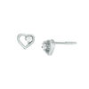 Thumbnail Image 0 of Child's Cubic Zirconia Petite Heart Outline Stud Earrings in Sterling Silver