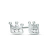 Thumbnail Image 0 of Child's Cubic Zirconia Crown Three Stone Stud Earrings in Sterling Silver