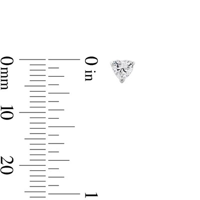 Child's 4mm Heart-Shaped Cubic Zirconia Stud Earrings in Sterling Silver