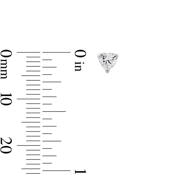 Child's 4mm Heart-Shaped Cubic Zirconia Stud Earrings in Sterling Silver