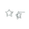 Thumbnail Image 0 of Child's Cubic Zirconia Open Star Three Stone Stud Earrings in Sterling Silver