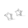 Thumbnail Image 1 of Child's Cubic Zirconia Open Star Three Stone Stud Earrings in Sterling Silver