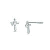 Thumbnail Image 1 of Child's Cubic Zirconia Cross with Heart Stud Earrings in Sterling Silver